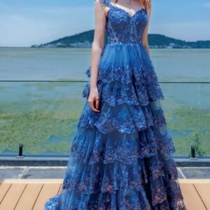 Ball Gown Sweep-Brush Train Tulle Prom Dress CS0481